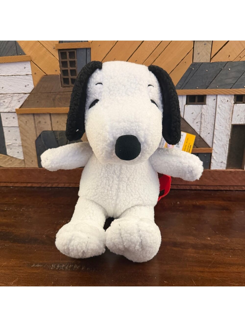 Peanuts Snoopy‎ Sherpa Plush Backpack White Red